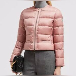 NEW Moncler Laurine Short Down Jacket Pink NWT Sz S w/ Hanger & Garment Bag